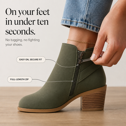 Women's Ankle Boots | Buckle Detail & Side-Zip 8