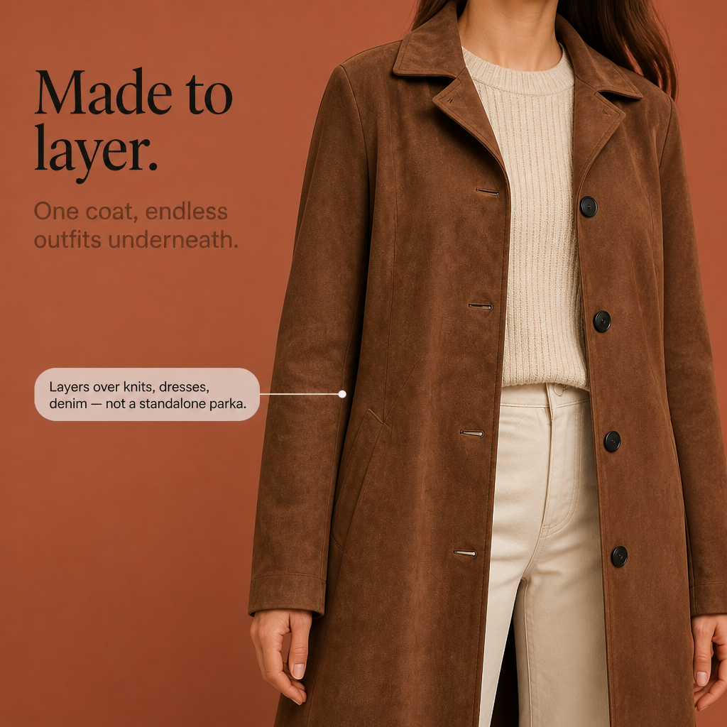 Women's Trench Coat | Long Line & Soft Drape 8