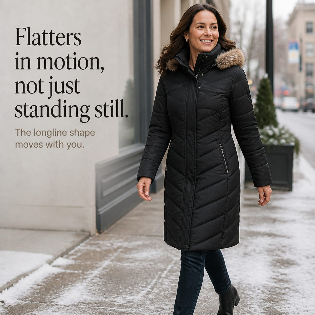 Women's Longline Puffer Coat | Windproof & Warm 10