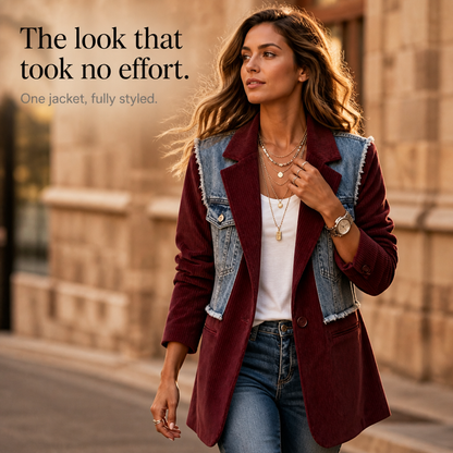 Women's Panel Blazer | Two Fabrics, One Easy Layer 8