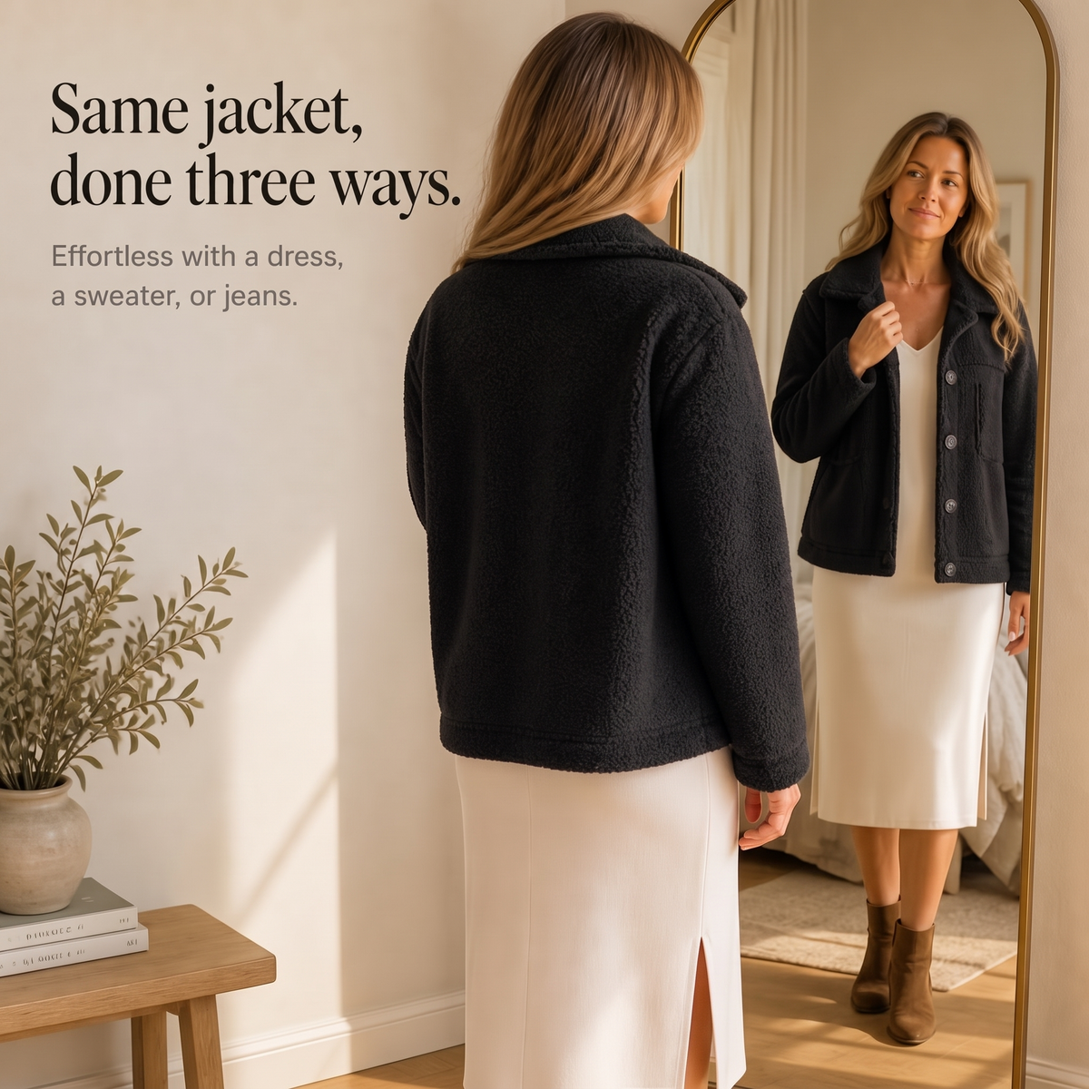 Women's Faux-Fur Button-Front Jacket | Warm & Lightweight 10