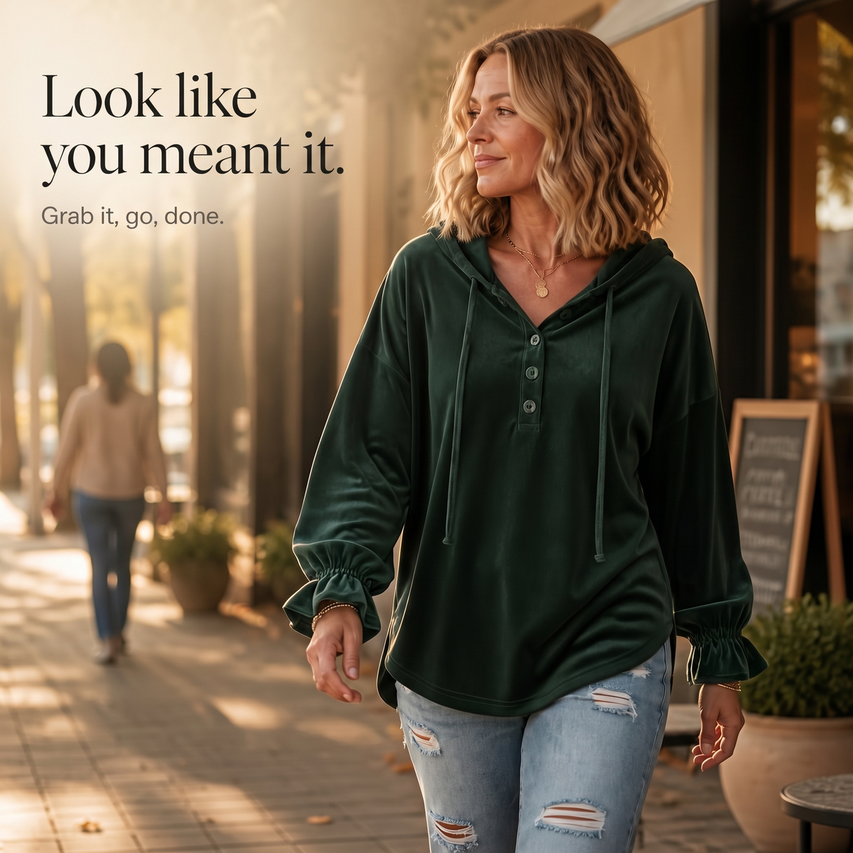 Women's Lantern Sleeve Hoodie | Relaxed Fit & Ruffled Cuff 11