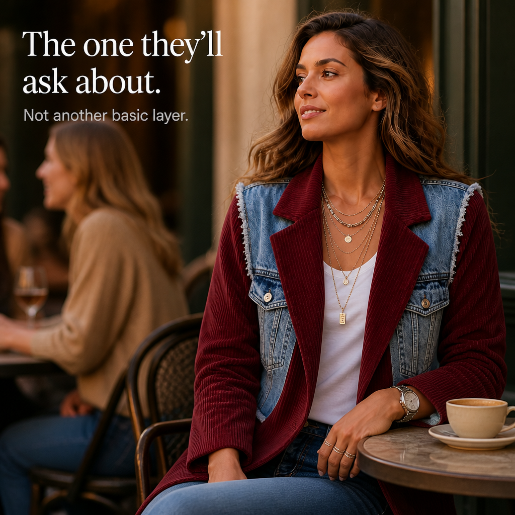 Women's Panel Blazer | Two Fabrics, One Easy Layer 10