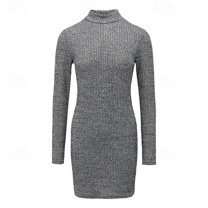 Adelaide™ | Women's Ribbed Turtleneck Sweater Dress