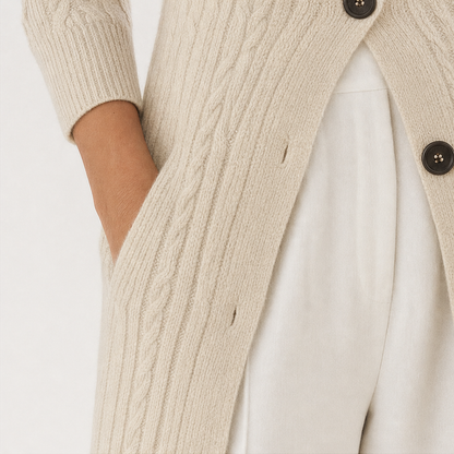 Women's Cable-Knit Duster Cardigan | Open-Front & Flattering Fit 9