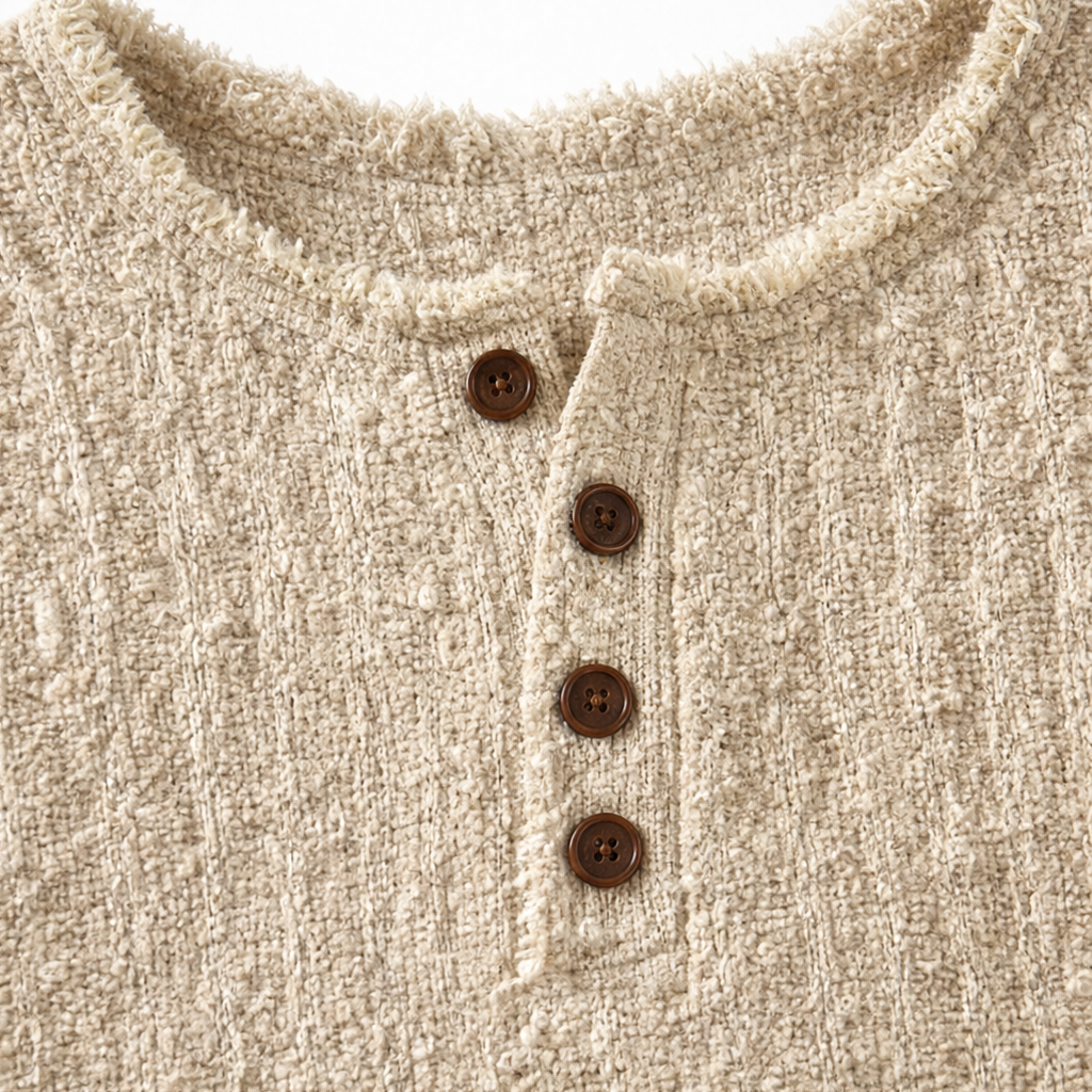 Women's Henley Sweater | Chunky Knit & Button Placket 9