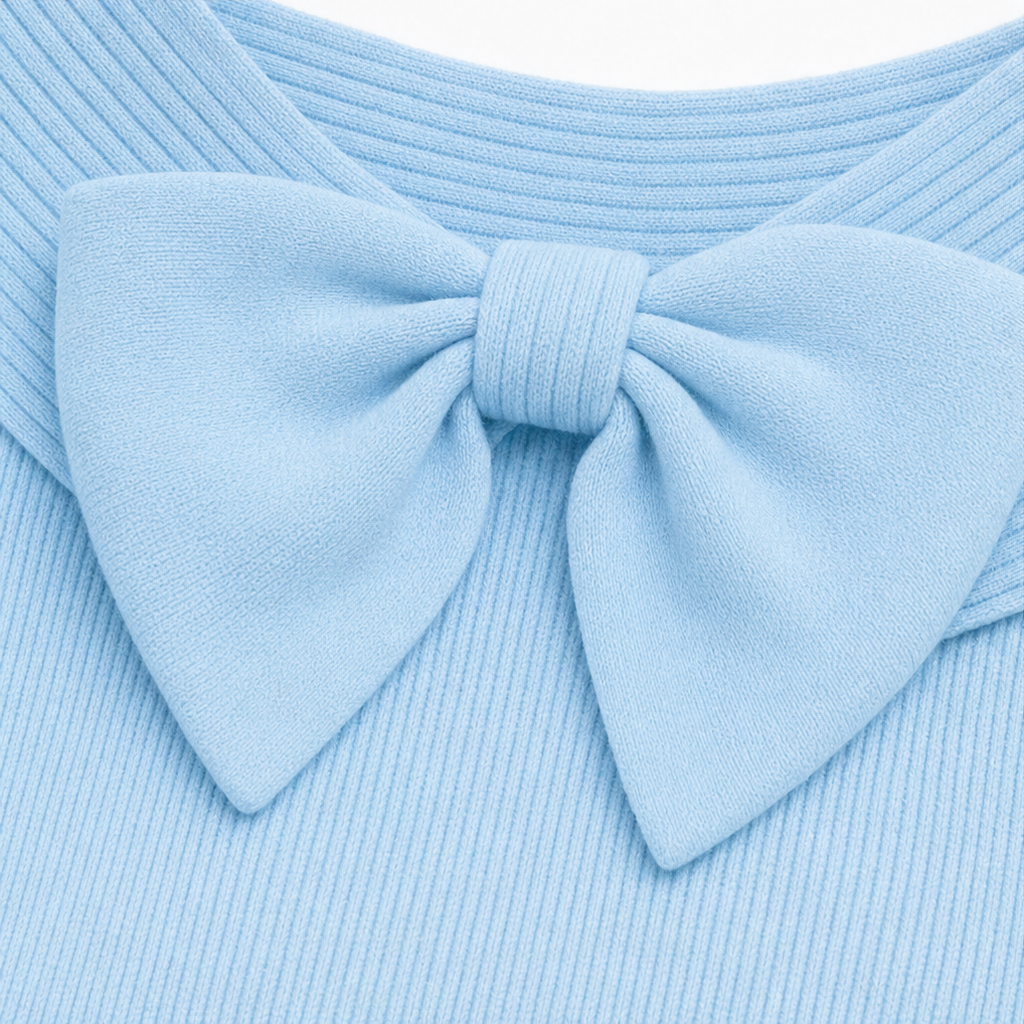 Women's Bow-Neck Sweater | Ribbed Knit & Relaxed Fit 10