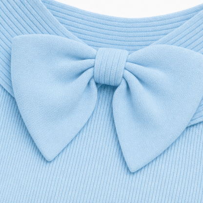Women's Bow-Neck Sweater | Ribbed Knit & Relaxed Fit 10