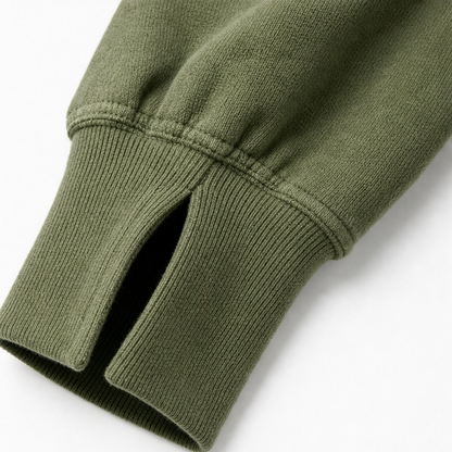 Women's Oversized Henley Sweatshirt | Structured Collar & Raw-Edge Detailing 9