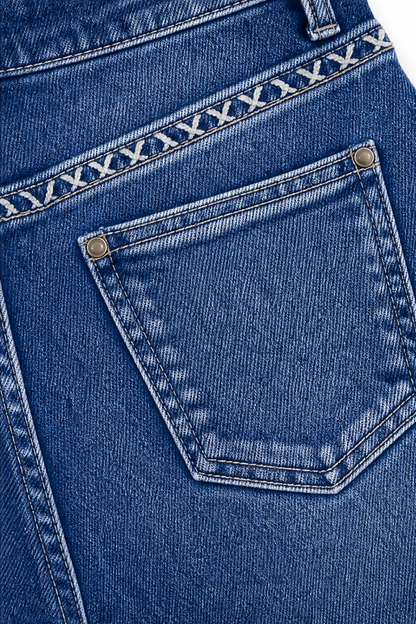 Women's Flare Jeans | Scalloped Button Detail 9