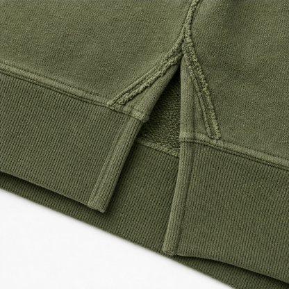Women's Oversized Henley Sweatshirt | Structured Collar & Raw-Edge Detailing 10