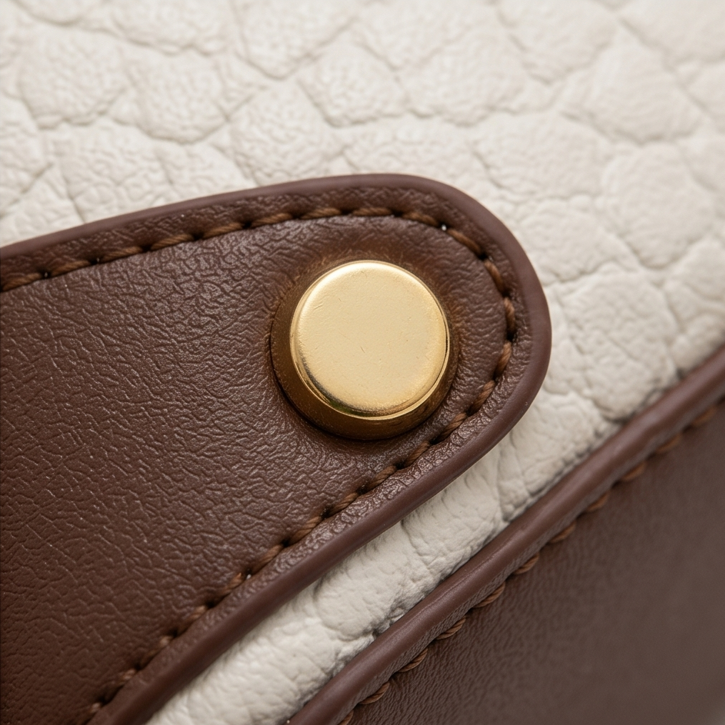Women's Two-Tone Handbag | Doctor-Frame Shape & Hardware 16