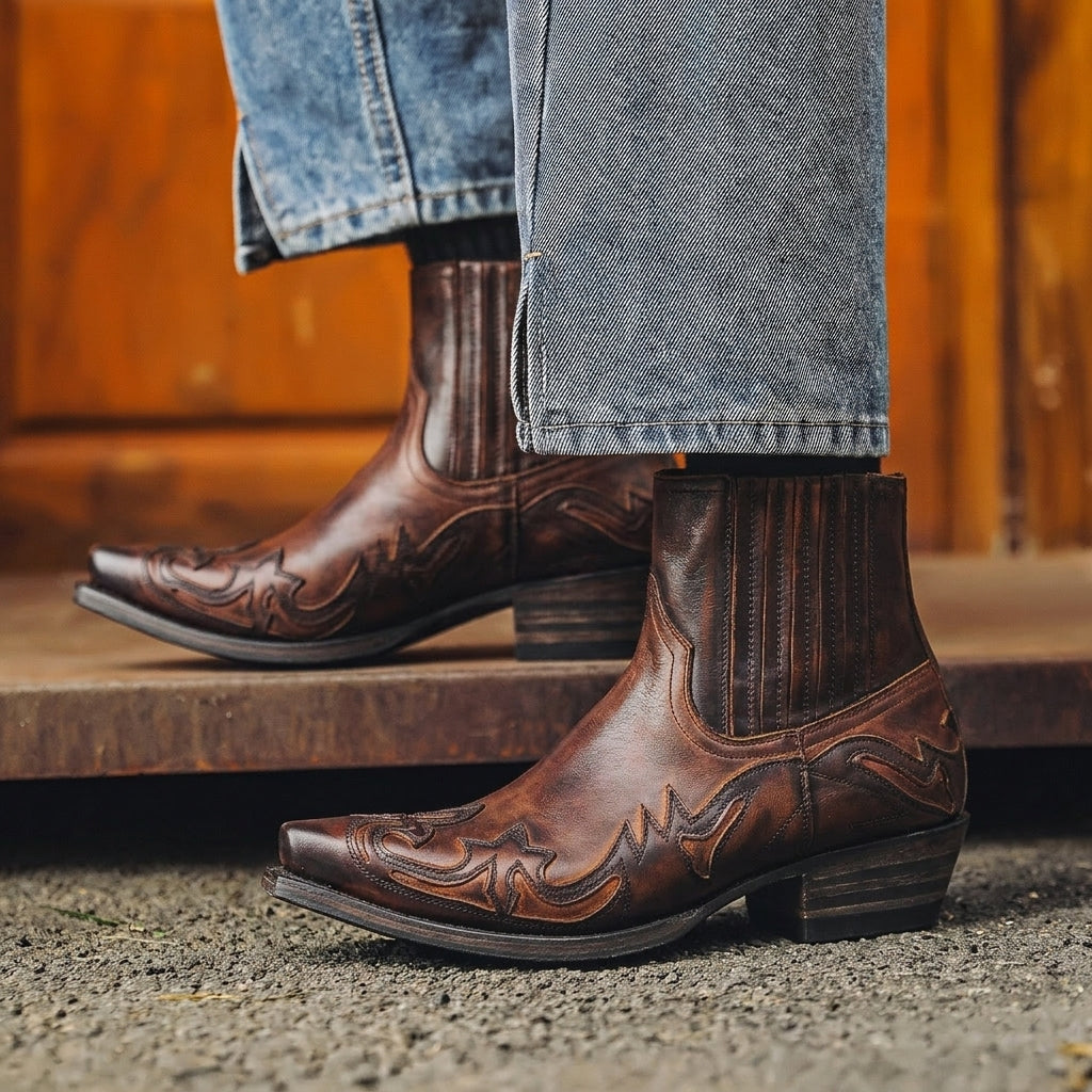 Men's Cowboy Boots | Pointed Toe & Pull-On 14