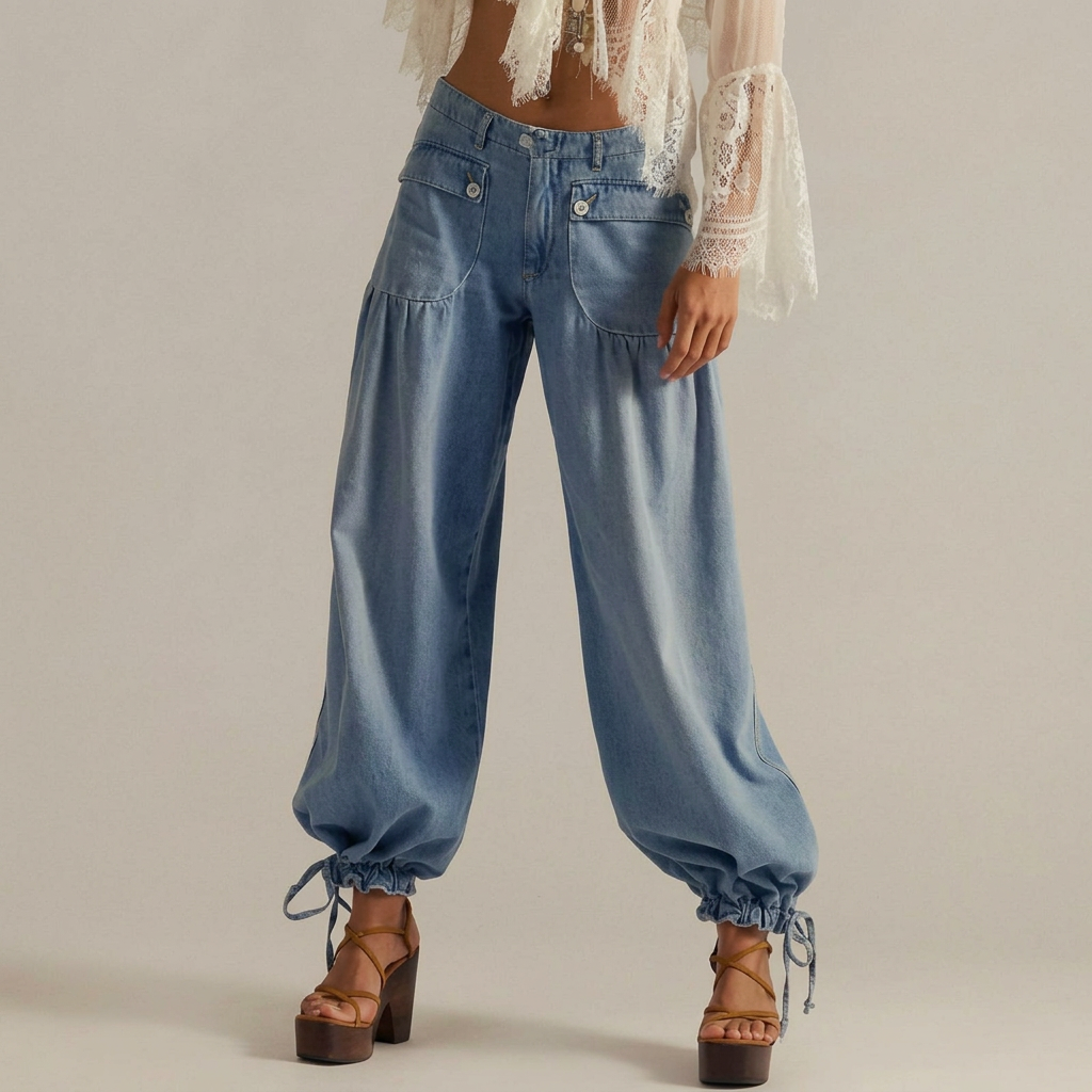Women's High Waisted Jeans | Wide Leg & Elastic Waistband 3