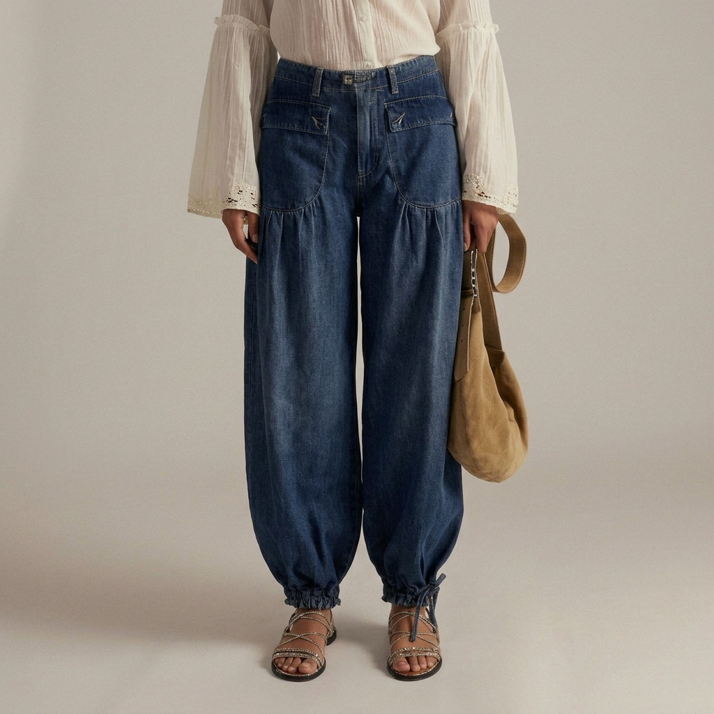 Women's High Waisted Jeans | Wide Leg & Elastic Waistband 2