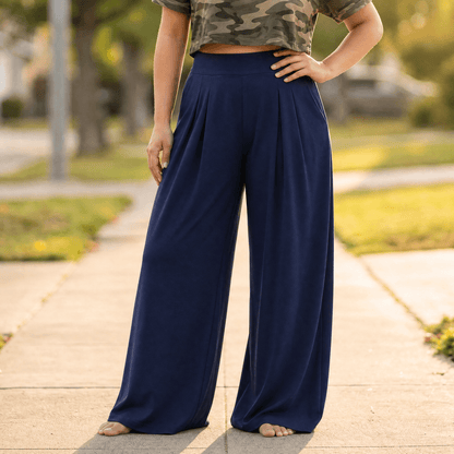 Women's Palazzo Pants | Pleated Wide Leg & Contoured Waist 17