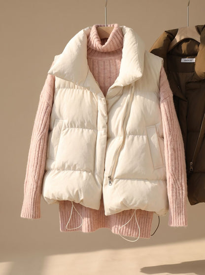 Women's Puffer Vest | Shawl Collar & Wind-Proof Warmth 3