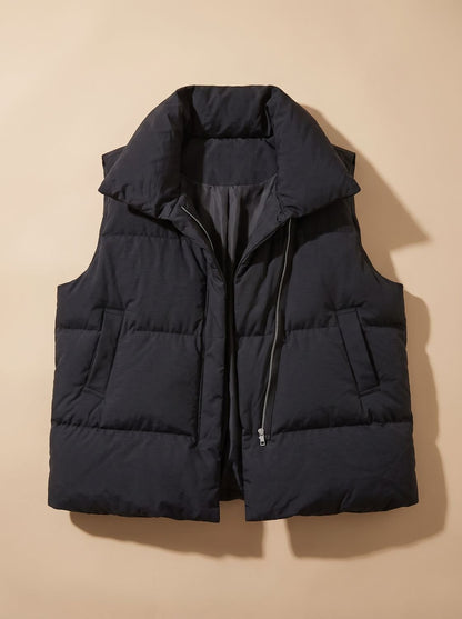 Women's Puffer Vest | Shawl Collar & Wind-Proof Warmth 4