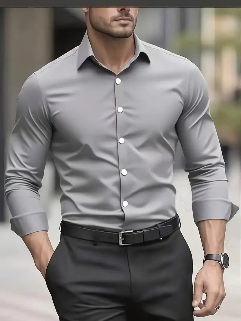 Men's Dress Shirt | Button-Front & Pointed Collar 6