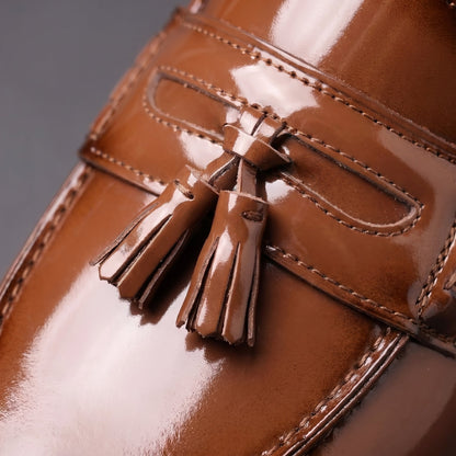 Men's Patent Tassel Loafers Cushioned Sole Dress Shoes 3