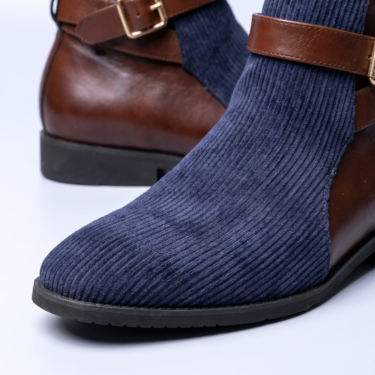 Men's Ankle Boots Adjustable Buckle Two Tone Design 3