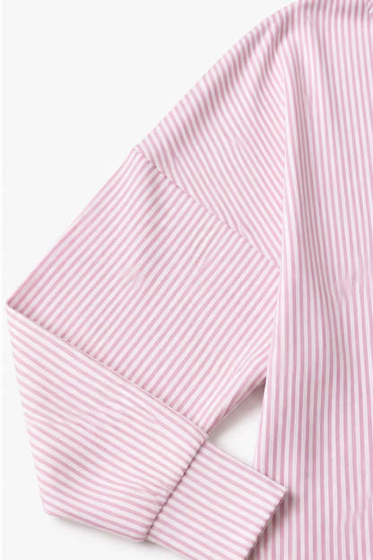 Women's Striped Zip-Up Top | Relaxed Fit & Wrinkle Resistant 7