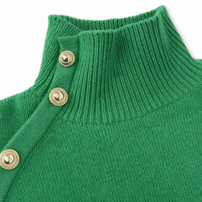 Women's Mock Neck Sweater | Asymmetric Buttons 6