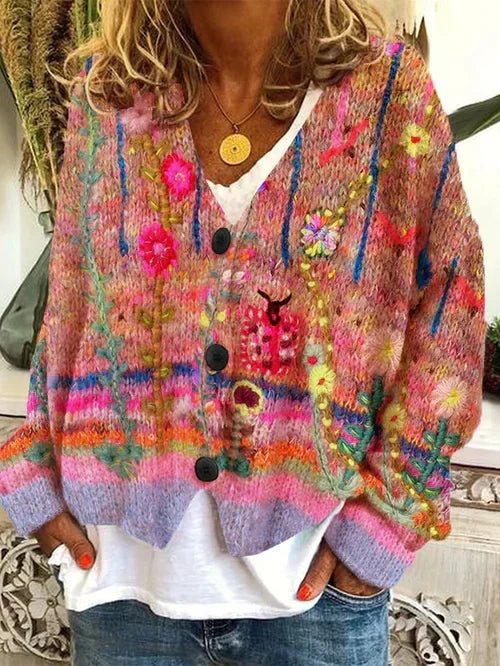 Women's Retro Cardigan | Printed Style & Elegant Fit 3