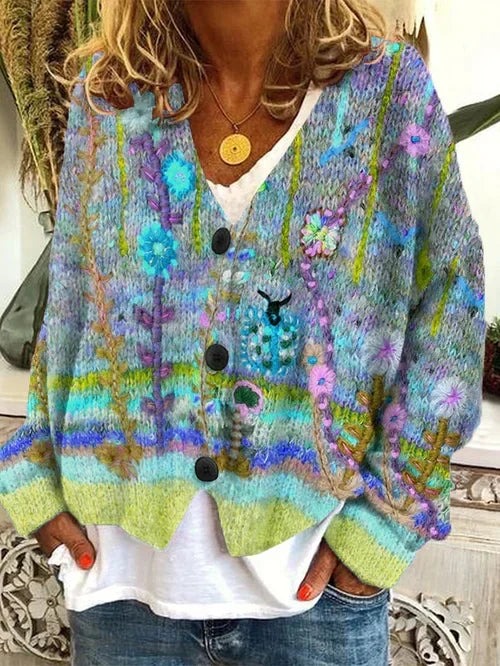 Women's Retro Cardigan | Printed Style & Elegant Fit 4