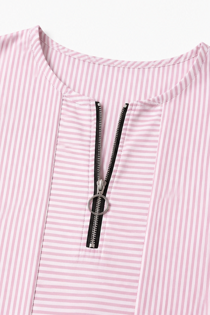 Women's Striped Zip-Up Top | Relaxed Fit & Wrinkle Resistant 6
