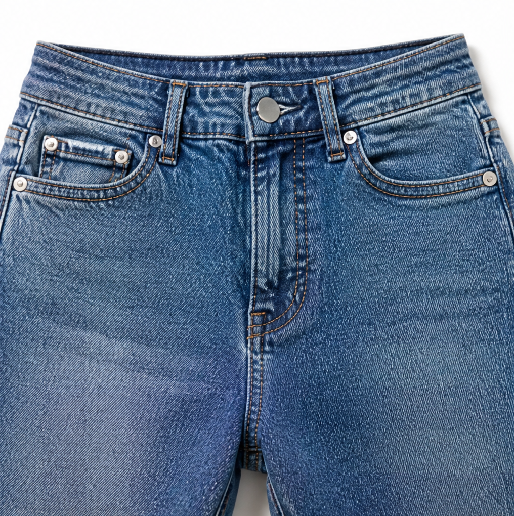 Women's Flare Jeans | Scalloped Buttons & Raw Hem 8