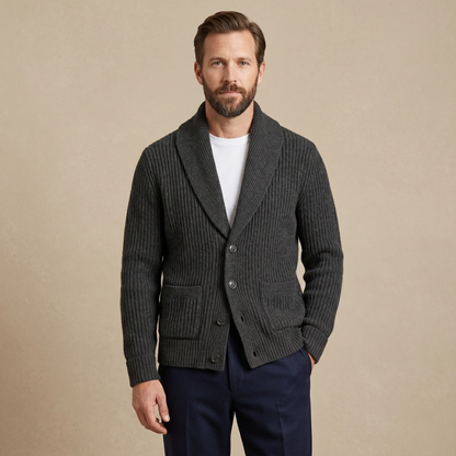 Men's Chunky Knit Cardigan | Shawl Collar & Warm 6