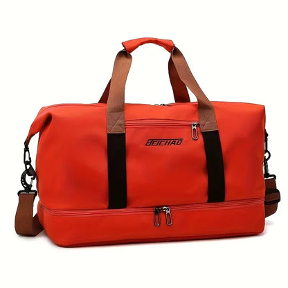 Men's Duffle Bag Shoe Compartment Front Pocket with Adjustable Strap 10