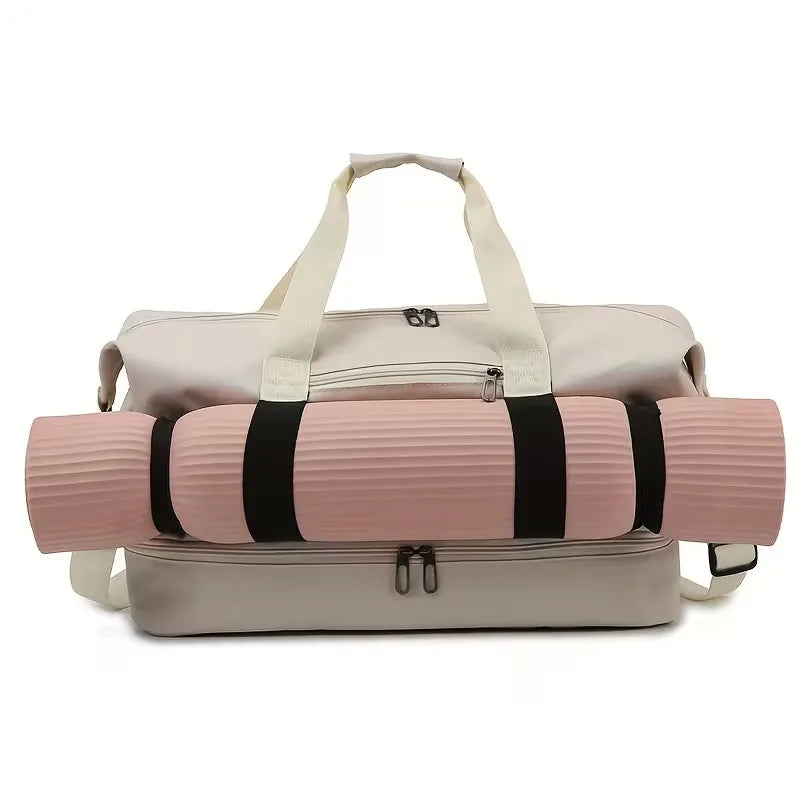 Men's Duffle Bag Shoe Compartment Front Pocket with Adjustable Strap 6