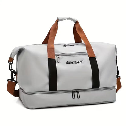 Men's Duffle Bag Shoe Compartment Front Pocket with Adjustable Strap 9