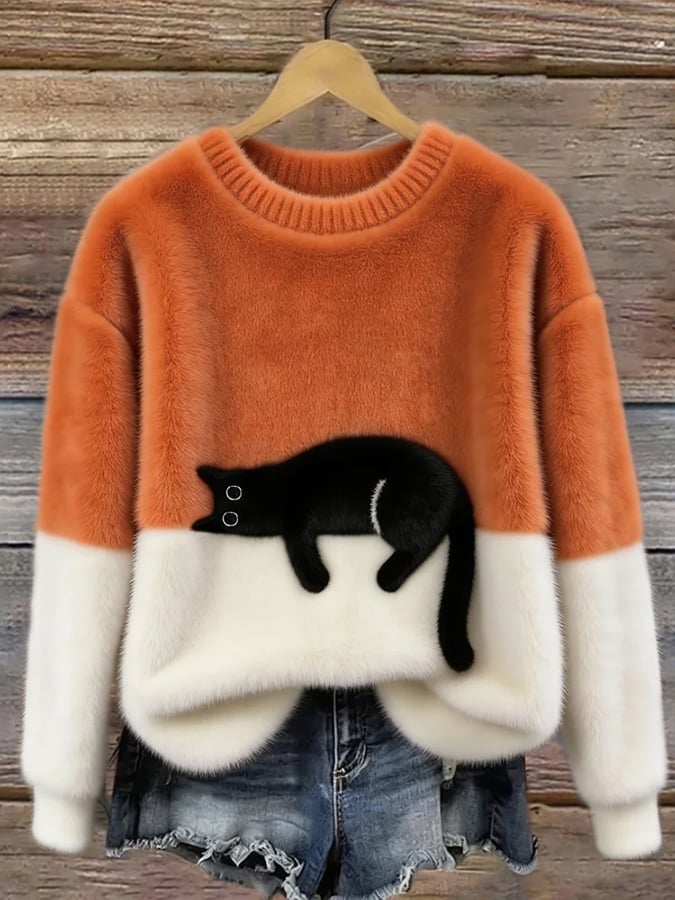 Women's Cat Graphic Sweater | Soft & Comfortable 1