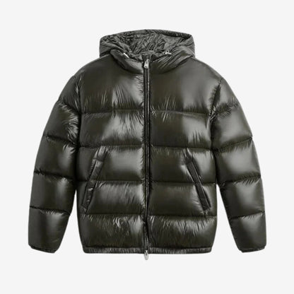 Men's Short Puffer Jacket | Hooded & Glossy Finish 8