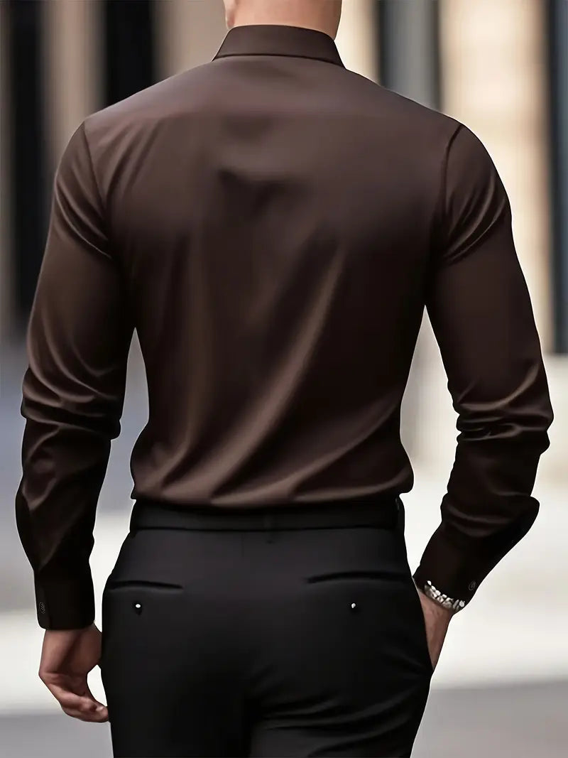 Men's Dress Shirt | Button-Front & Pointed Collar 14