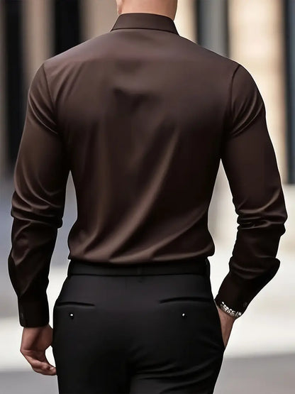 Men's Dress Shirt | Button-Front & Pointed Collar 14