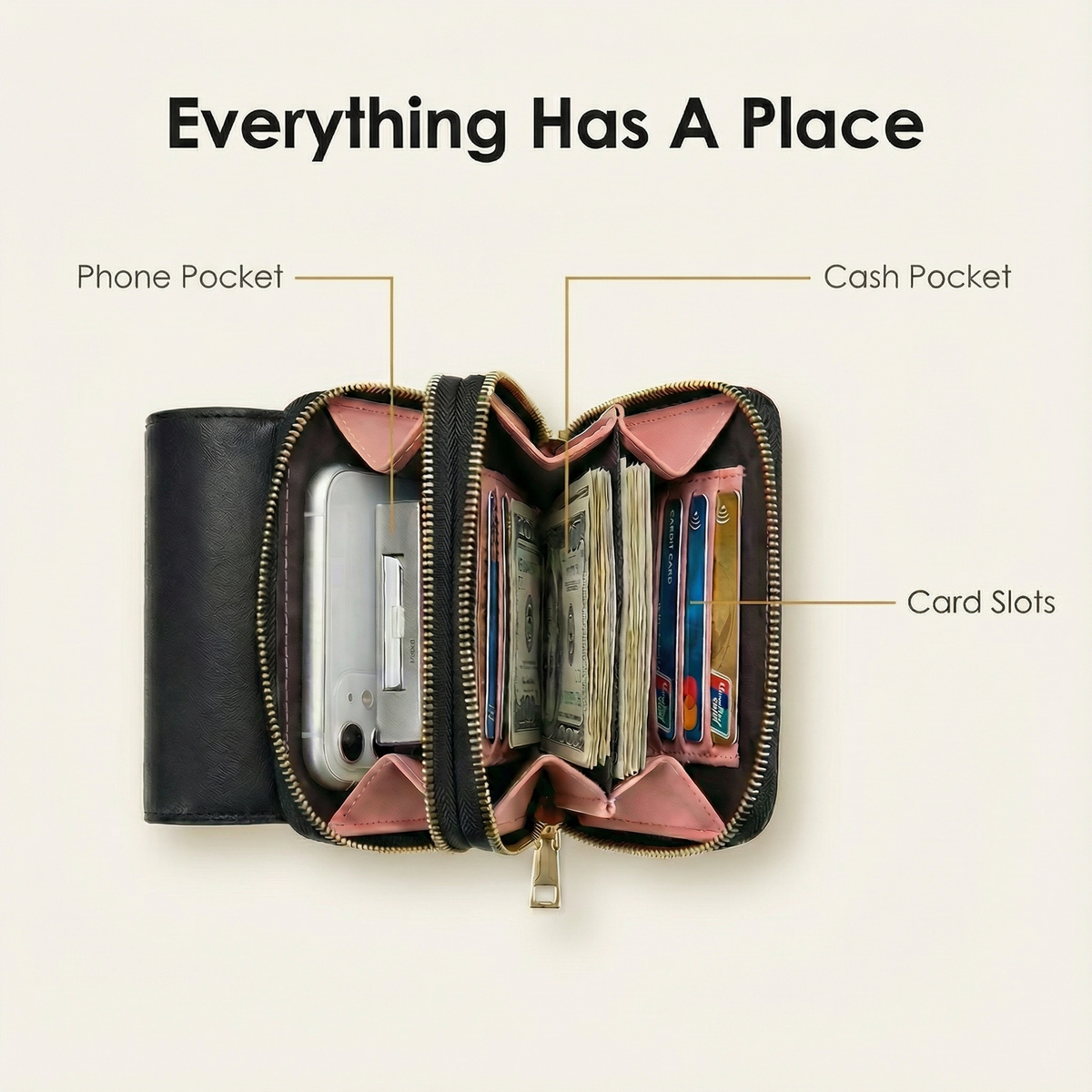Women's Touch-Through Crossbody Bag | Phone Access Without Unzipping 4