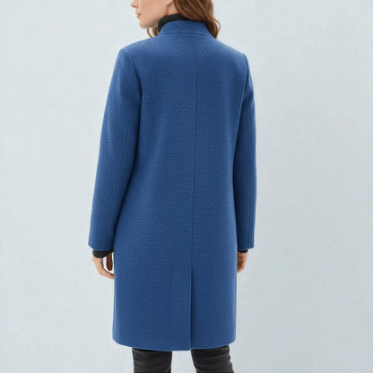 Elara – Women's Coat with Stand-Up Collar and Pockets - Coats - Light Grey - Davies & Cooper