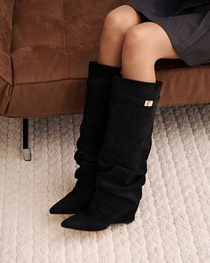 Women's Knee High Boots | Hidden Heel & Slouch Design 4