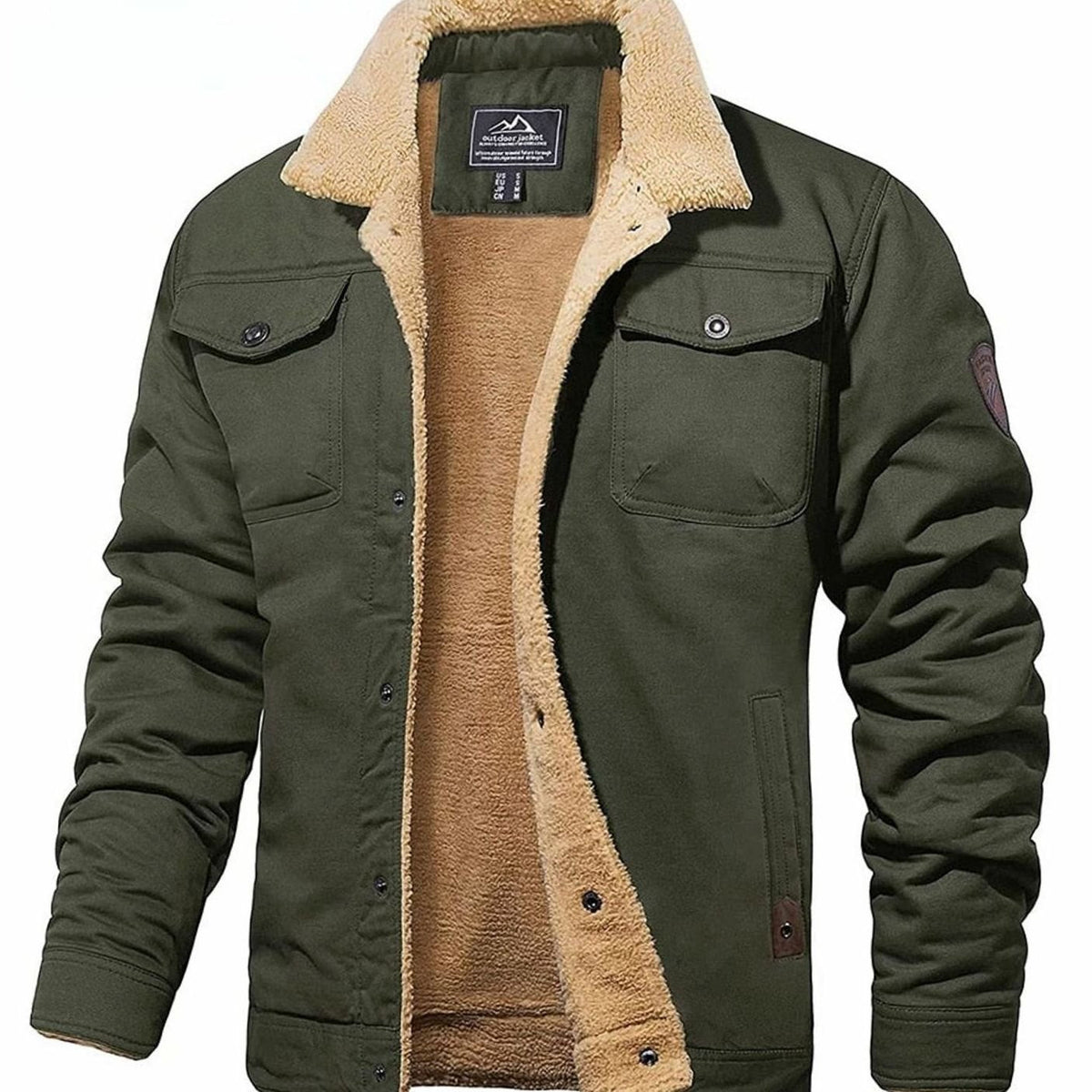 Ernest | Men's Sherpa-Lined Relaxed-Fit Snap-Button Casual Jacket