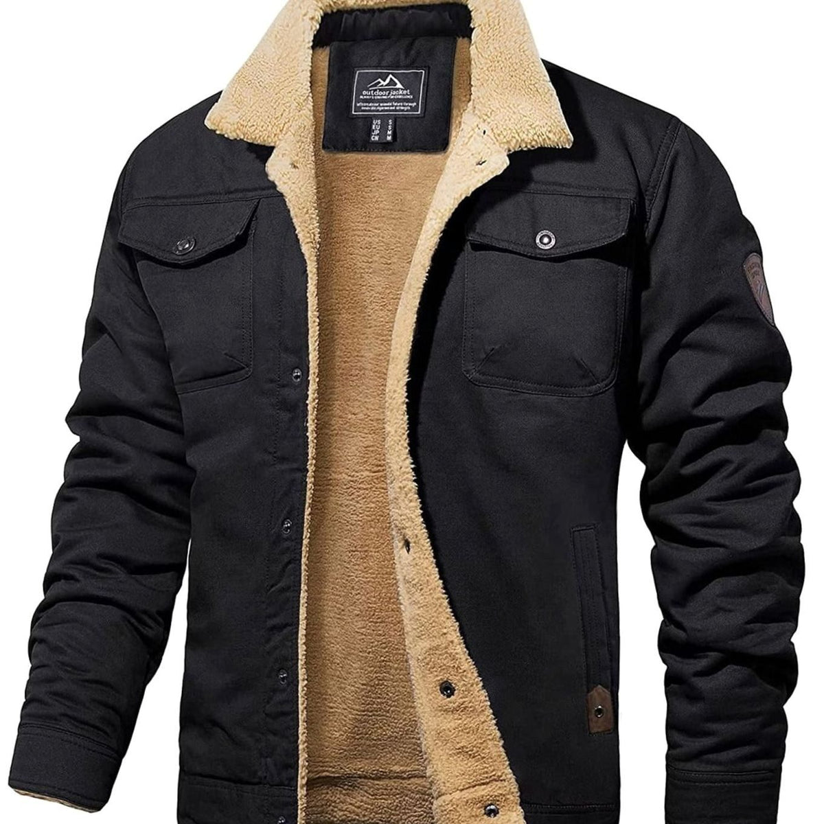 Ernest | Men's Sherpa-Lined Relaxed-Fit Snap-Button Casual Jacket