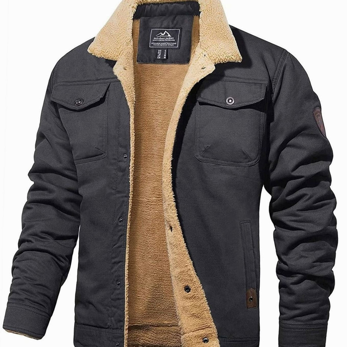 Ernest | Men's Sherpa-Lined Relaxed-Fit Snap-Button Casual Jacket