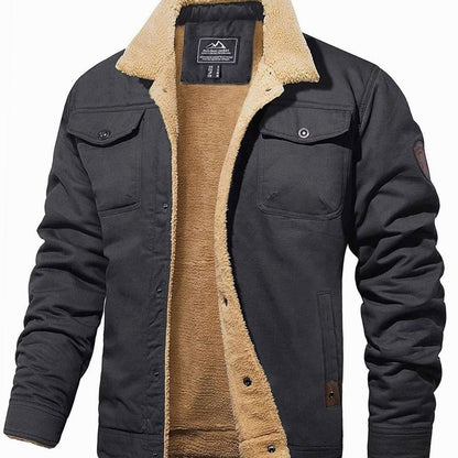 Ernest | Men's Sherpa-Lined Relaxed-Fit Snap-Button Casual Jacket