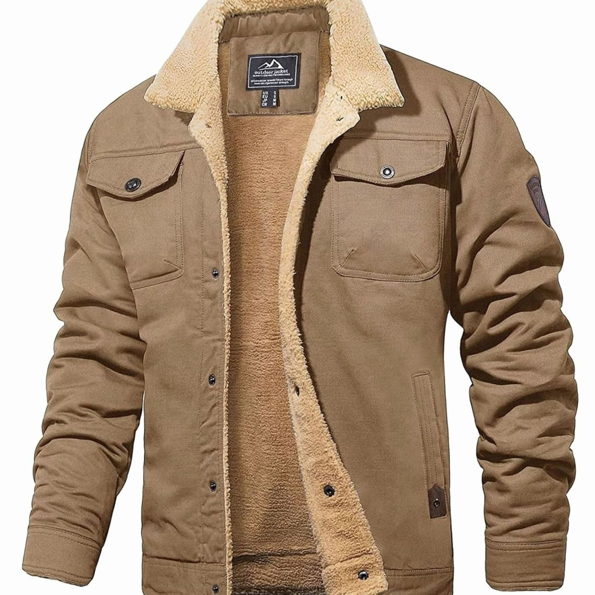 Ernest | Men's Sherpa-Lined Relaxed-Fit Snap-Button Casual Jacket