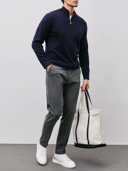 Men's Quarter Zip Sweater | Stand Collar & Lightweight Warmth 11