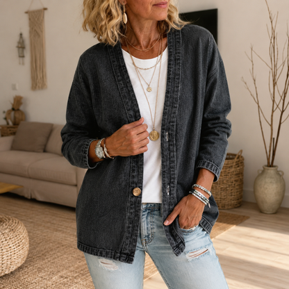 Women's Cardigan | Collarless & Soft Comfort 13