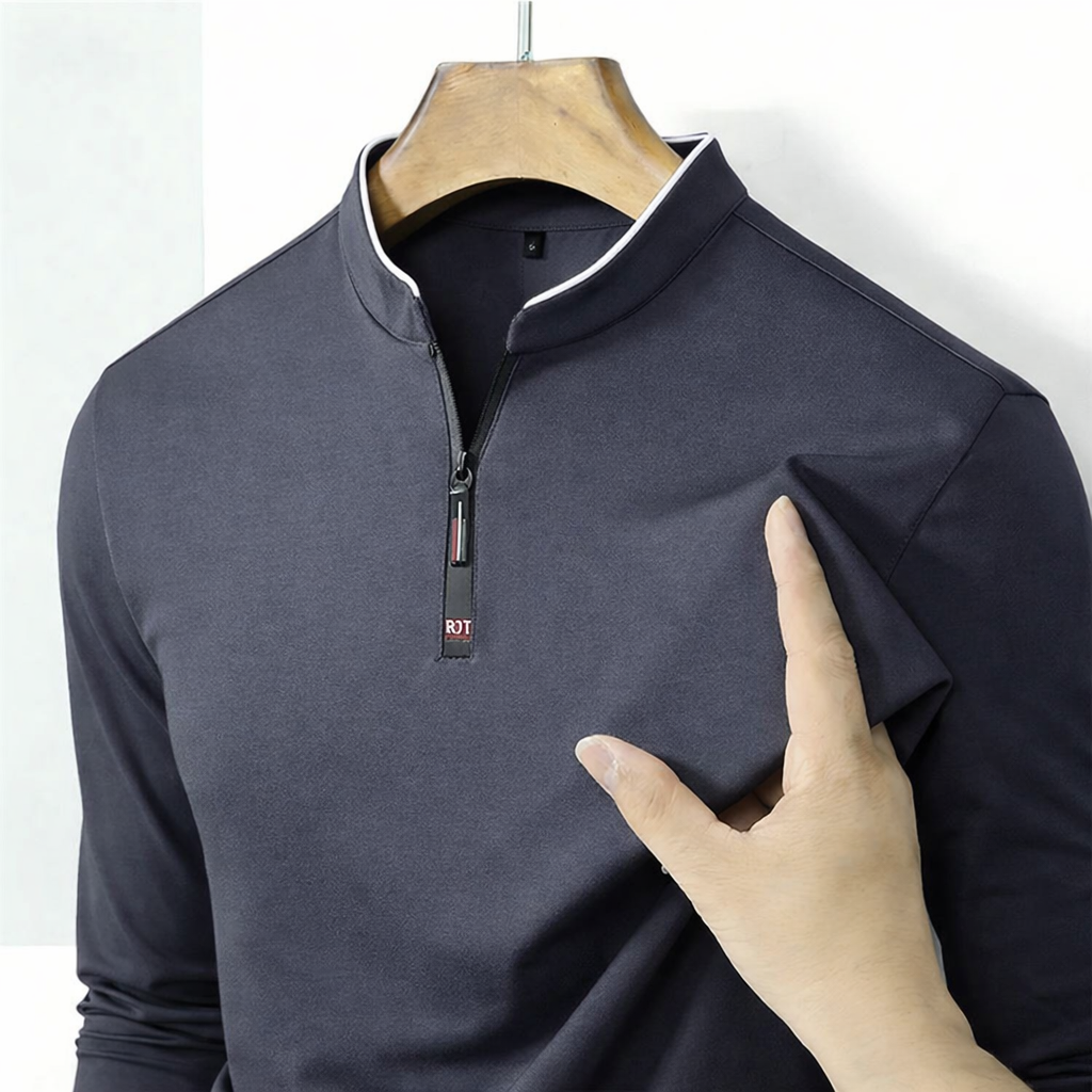 Men's Half-Zip Polo Shirt | Stretch Comfort & Breathable 3